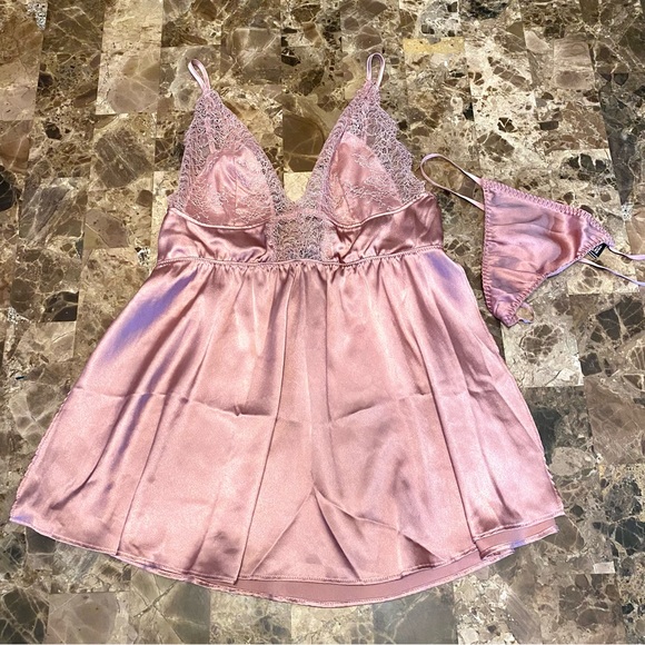 Victoria's Secret Other - Victoria’s Secret dusty pink baby doll and thong S